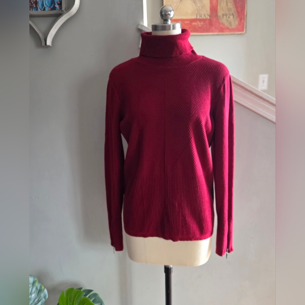 White House Black Market Turtleneck Sweater Red Size Large